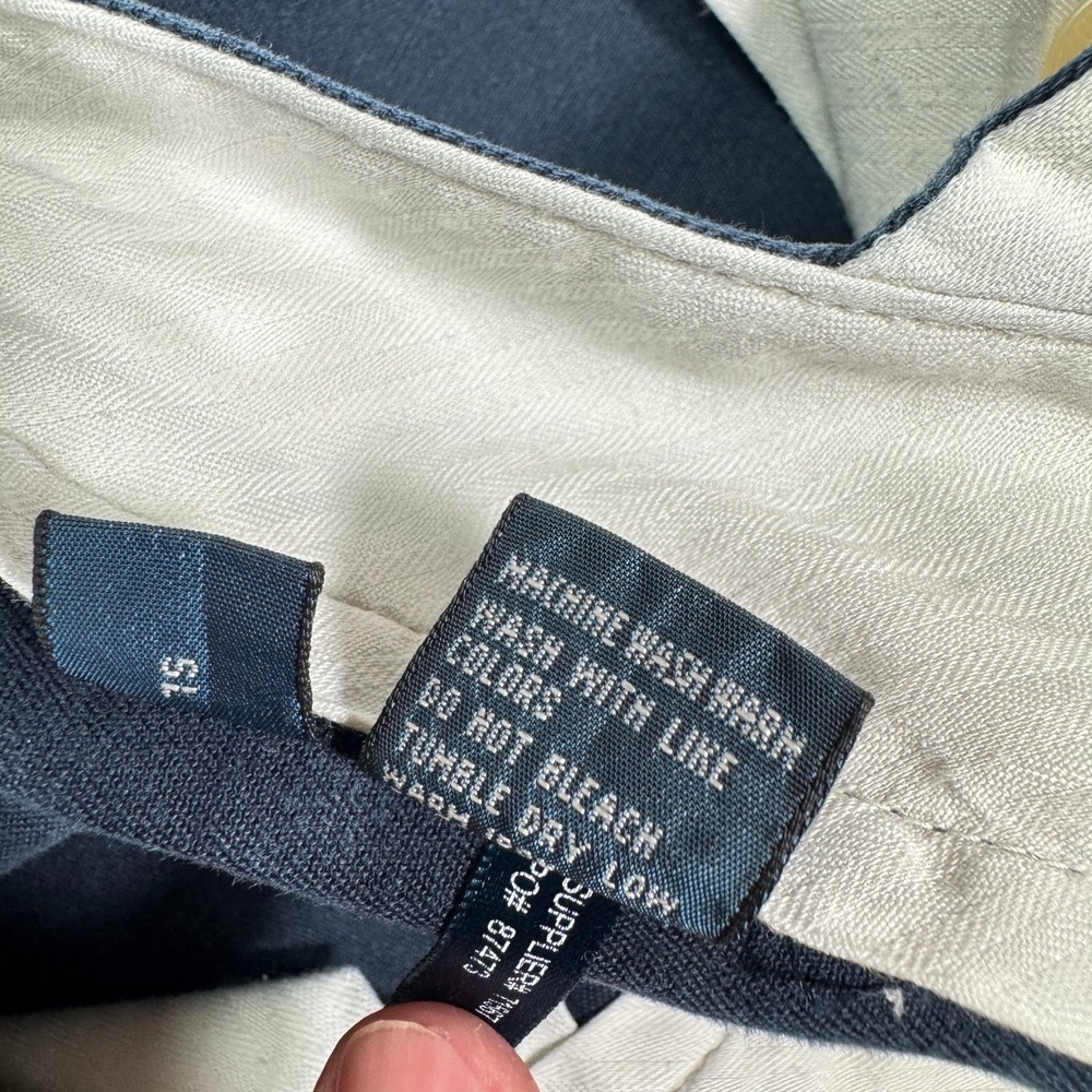 Polo Ralph Lauren Ethan Pant Mens 34x30 Navy Blue Pleated Chino Cotton Tag 34x32 - Picture 12 of 16